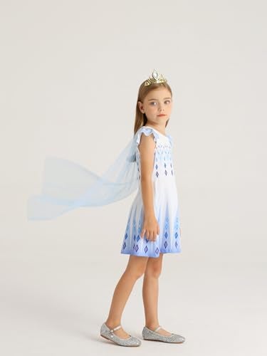 WonderBabe Girls Princess Dress Costume Kids Christmas Birthday Party Dress Up for Toddler Toddler Short Sleeve White Fancy Outfit size 7-8t - Image 3