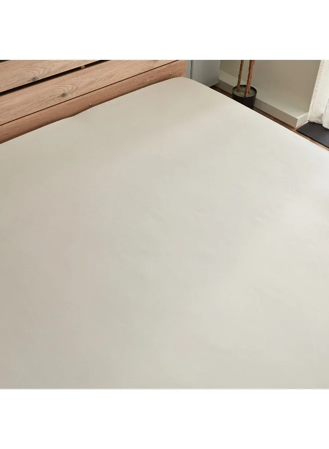 Home Box Derby Solid Microfiber Queen Fitted Sheet - 150x200+25 cm