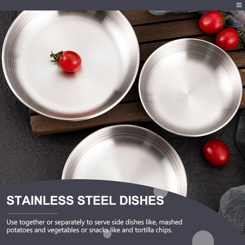 Stainless Steel Sauce Plate Flat Bottom Cold Dish Tray Korean Style Easy Clean - Image 4