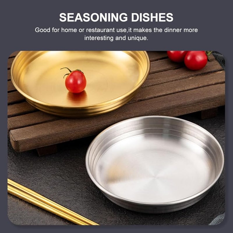 Stainless Steel Sauce Plate Flat Bottom Cold Dish Tray Korean Style Easy Clean - Image 5