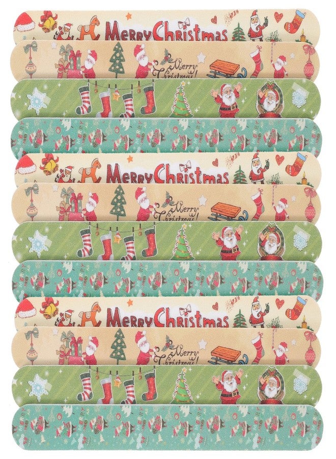 FOMIYES 12Pcs Christmas Nail Files Double Sided Nail File and Buffers Emery Boards for Natural and Acrylic Nails Manicure Pedicure Tools Random Style - Image 1