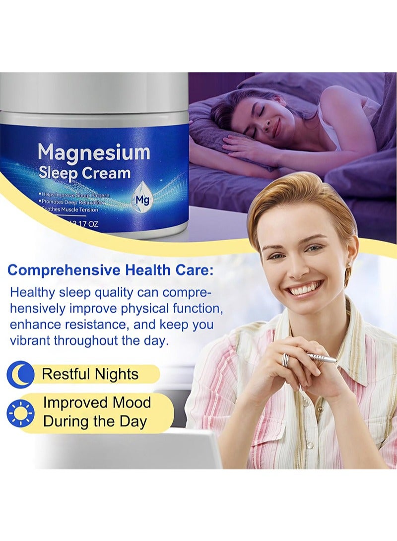 هالونهي كريم النوم بالمغنيسيوم، تحسين النوم والعناية بالساقين والمفاصل، غير دهني، كلوريد المغنيسيوم الموضعي، مكونات صديقة للبشرة (90 جرام) - Image 4