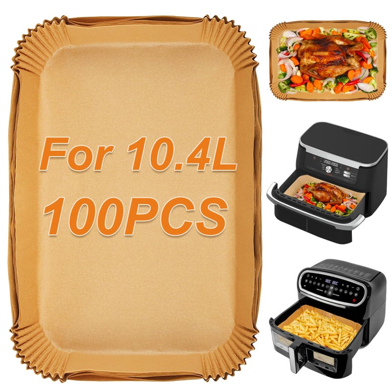 بطانات قلاية الهواء BYKITCHEN لنينجا AF500UK AF500UKCP 104L 100 قطعة ملحقات قلاية الهواء لنينجا فليكس دراور ميجازون متوافقة مع دورونيك 10L إينستانت 85L بطانات ورق البرشمان كبيرة الحجم
