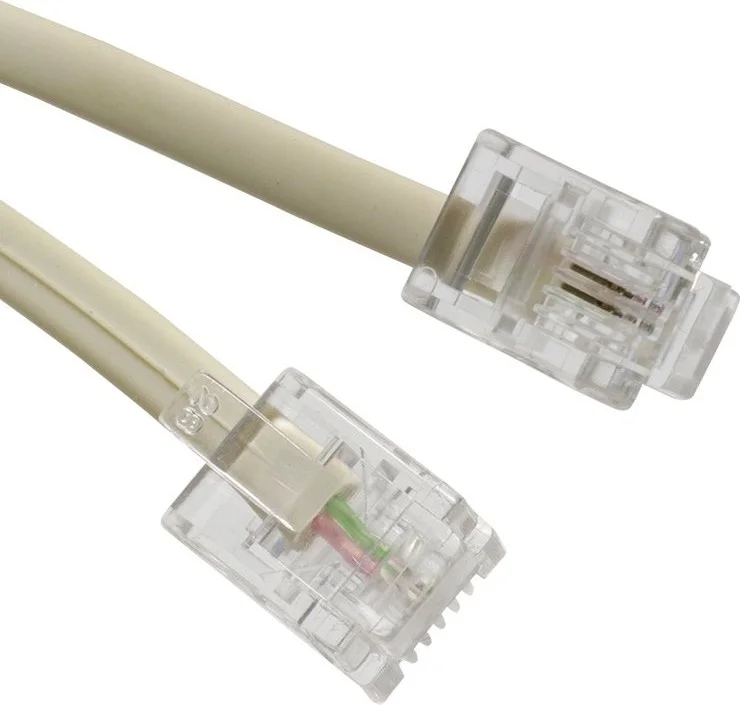 AYT Telephone Line Cable 10 Meters Gray with 2 Pin Socket