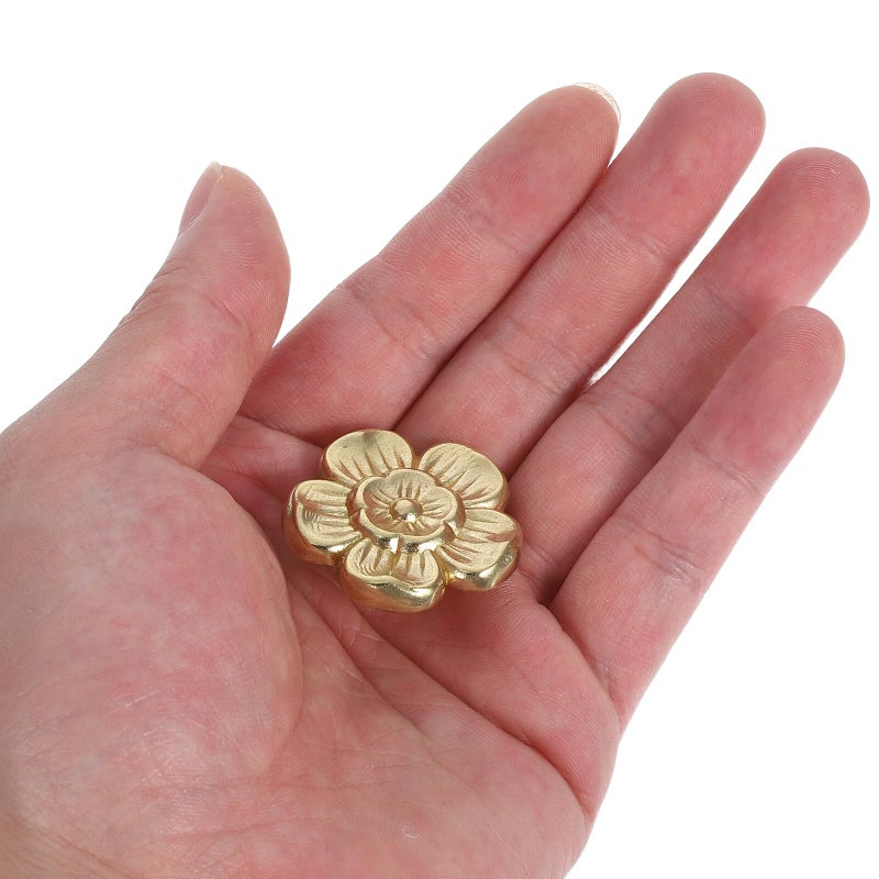 Vintage Brass Flower Cabinet Knobs 2pcs Decorative Drawer Pulls For Wardrobe Cupboard - Image 5