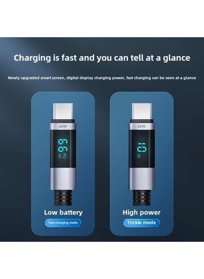 ORICO/Aurico Safe Fast Charge Not Easy To Burn Mobile Phone Accessories 66W Screen Display Fast Charge Line-Color:Black LED Screen Display Fast Charging Line, Line Length 1m  - Image 3