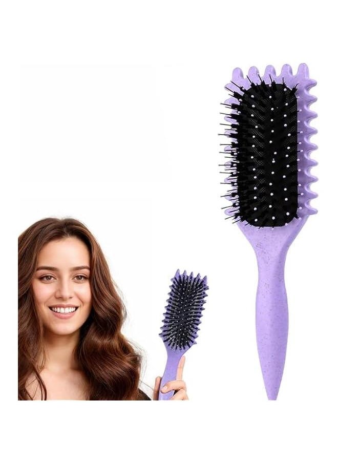 HOOKOR Newest Curl Brush, Curl Defining Brush, Hair Brush Styling Brush For Detangling,Curl Define Styling Brush, Shaping & Defining Curls For Women (Purple) 