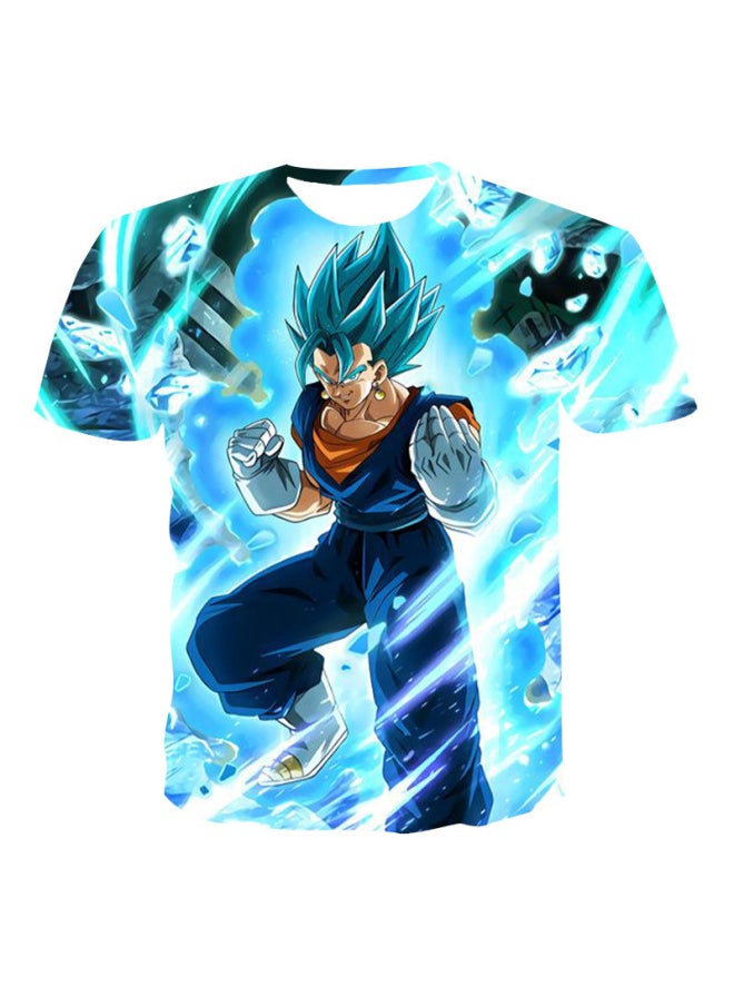 null - European And American Summer Dragon Ball Series 3D Digital Printing Goku Round Neck Casual Short-sleeved T-shirt-Color:62164-Specifications:6XL - Image 1