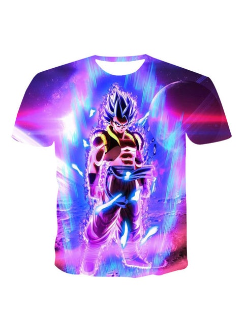 European And American Summer Dragon Ball Series 3D Digital Printing Goku Round Neck Casual Short-sleeved T-shirt-Color:62164-Specifications:6XL