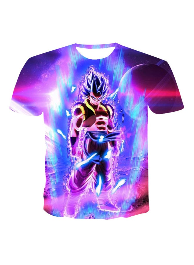 null - European And American Summer Dragon Ball Series 3D Digital Printing Goku Round Neck Casual Short-sleeved T-shirt-Color:62164-Specifications:6XL - Image 1