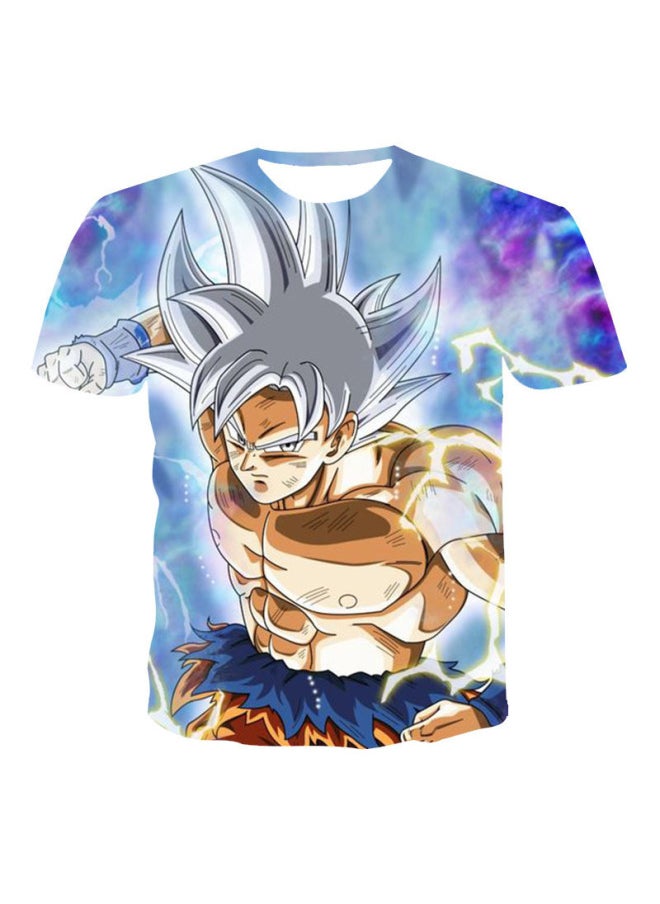 null - European And American Summer Dragon Ball Series 3D Digital Printing Goku Round Neck Casual Short-sleeved T-shirt-Color:62164-Specifications:6XL - Image 1
