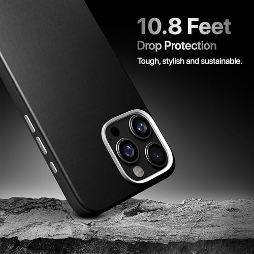 CASEGEAR Modern Leatherite Case Compatible with iPhone 16 Plus | 10.8 Feet Drop Protection | Compatible with MagSafe | Metal Camera Ring and Tactile Buttons | Raven Black - Image 5