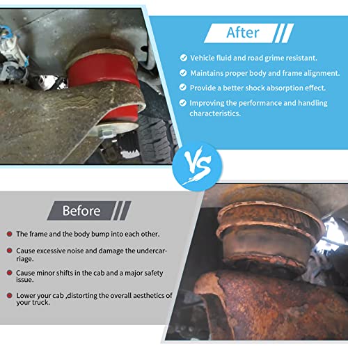 Bentolin طقم حوامل هيكل السيارة يناسب 1999-2014 شيفروليه سيلفرادو وسيرا 1500/2500 2WD/4WD حوامل كاب مصنوعة من البولي يوريثان استبدال 7-141 أحمر (24 قطعة) - Image 3