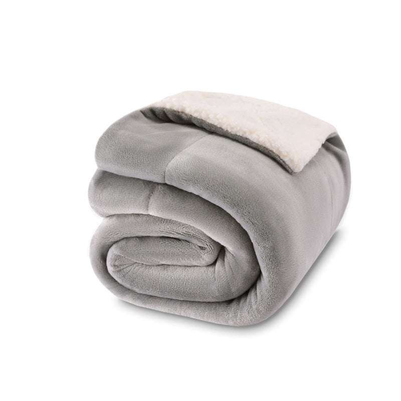 NANPIPER Baby Sherpa BlanketWarm Toddler Throw BlanketSoft Newborn Fleece Blanket for Winter Light Grey30x40 inches