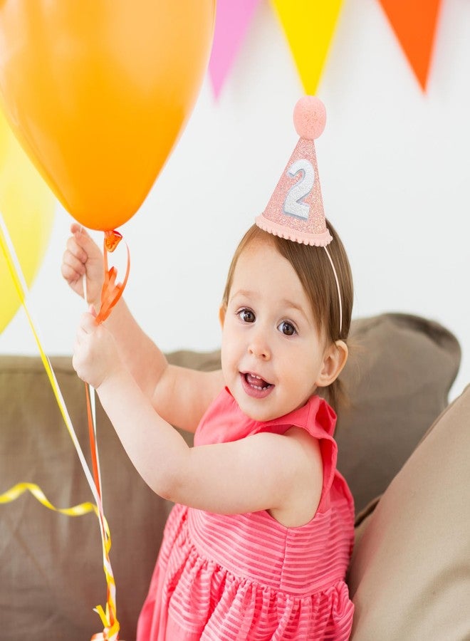 Eoopoon Rose Gold 2nd Birthday Glitter Cone Hat - Sparkling Party Hat for Baby Girls, Party Decorations, Ideal for Photoshoots & Birthday Celebrations(Rose Gold Cone2) - Image 4