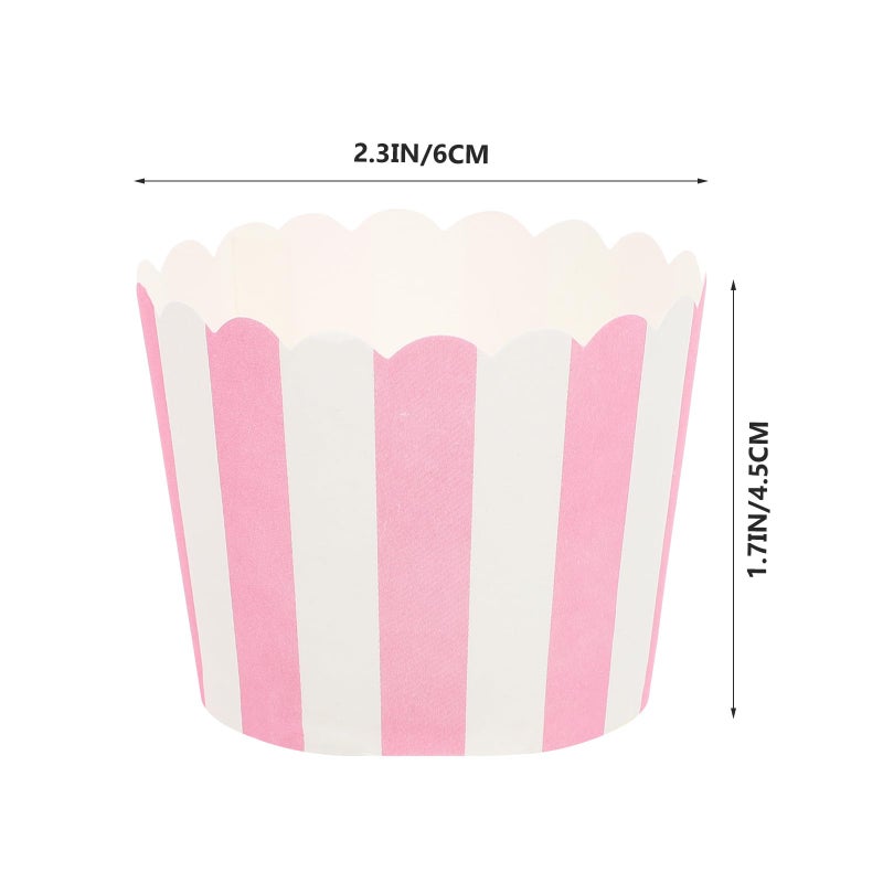 Small Pink Stripe Baking Cups 100pcs Heat Resistant Muffin Liners For Cupcakes - Image 3