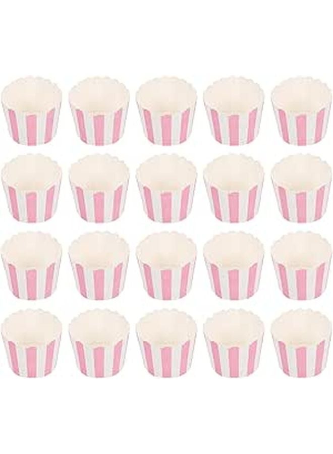 Small Pink Stripe Baking Cups 100pcs Heat Resistant Muffin Liners For Cupcakes - Image 1