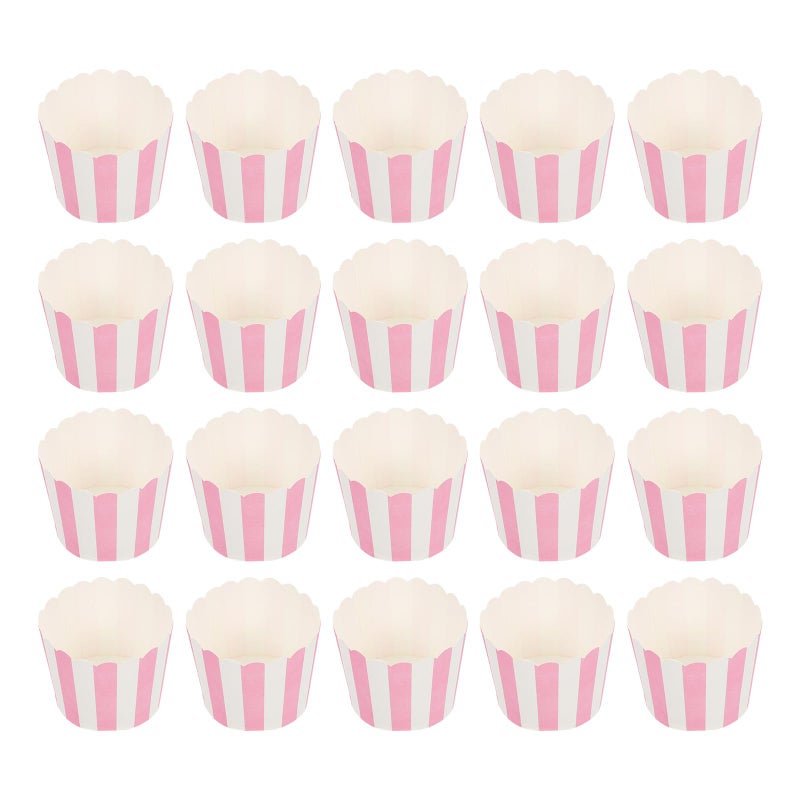 Small Pink Stripe Baking Cups 100pcs Heat Resistant Muffin Liners For Cupcakes - Image 2