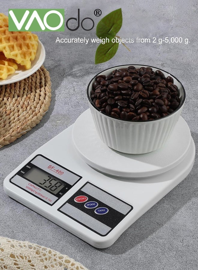 فاو دو ميزان مطبخ رقمي بسعة 11 رطل/5 كجم، مستشعر عالي الدقة، شاشة عرض بإضاءة خلفية LED، ميزان طعام بوحدات أونصة/جم، طاقة بطارية قابلة للاستبدال، لتحضير الوجبات والطهي والخبز - Image 1