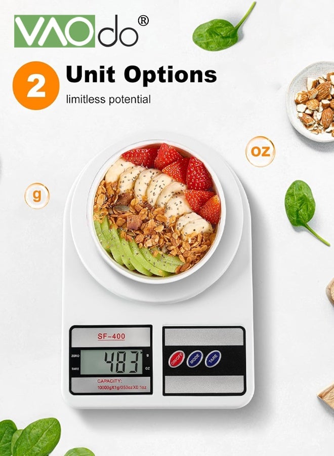 فاو دو ميزان مطبخ رقمي بسعة 11 رطل/5 كجم، مستشعر عالي الدقة، شاشة عرض بإضاءة خلفية LED، ميزان طعام بوحدات أونصة/جم، طاقة بطارية قابلة للاستبدال، لتحضير الوجبات والطهي والخبز - Image 4