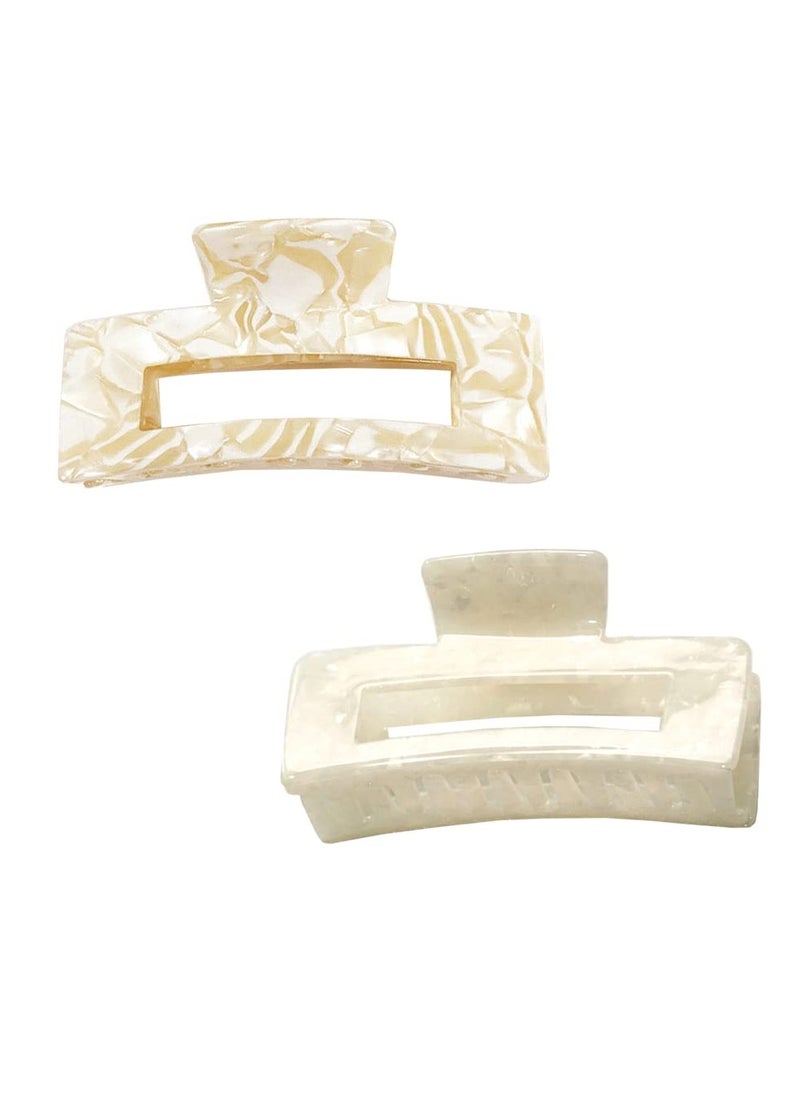 2pcs Large Hair Claw Clips for Thick Hair, Tortoise Hair Clips, Acrylic Celluloid French Butterfly Jaw Clips, Strong Hold for Women (White) - pzsku/Z6C7ECEF734CF6BEA5016Z/45/_/1736414560/193a53eb-403b-469f-870f-a0ce27e1690e