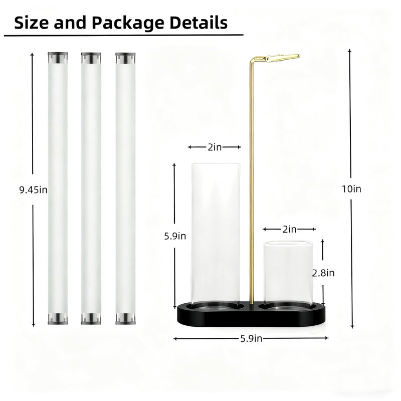 Moocervi Glass Incense Holder, Incense Sticks Burner Holder with Storage,Hang Upside Down Incense Holder for Sticks with Glass Ash Catcher for Meditation Yoga Spa Room Decor (Black Color) - Image 3