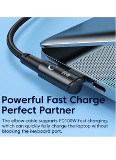 toocki USB C Charging Cable, 5A Current Fast Charging USB C To USB C Cable With 90 Degree Angle, Portable And Flexible Charging Data Cable Wire For For Most Of The Mobile Phones, (100W, 1m Black)  - Image 5