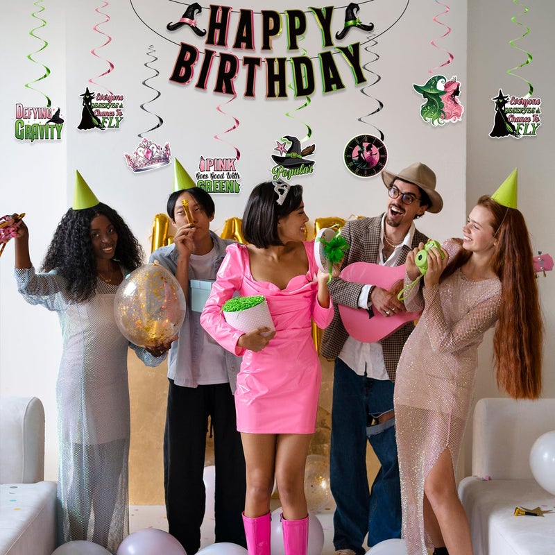 pekeng Movie Birthday Decorations Banner Hanging Swirls  Movie Theme Happy Birthday Decorations  Party Supplies For Girl Boys - Image 2
