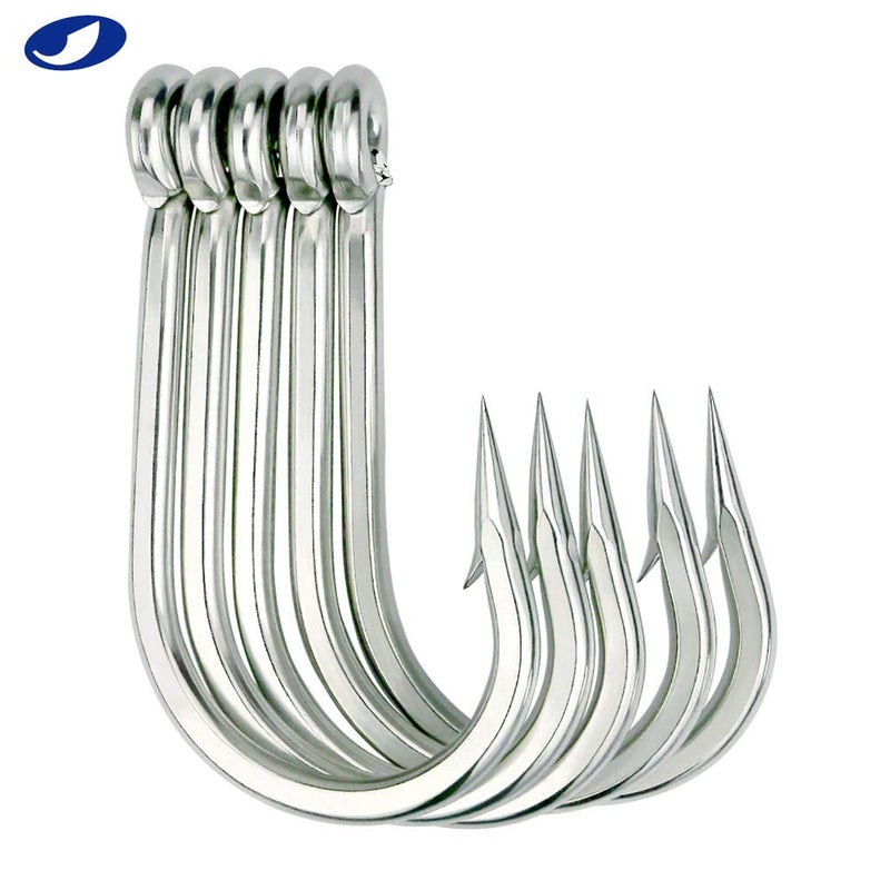 OCEAN CAT Marlin Trolling Hook Stainless Steel Barbed Offset Point Octopus Circle Fishing Hooks Fishing Tackle for Saltwater Big Game Fishing (8/0) - Image 3