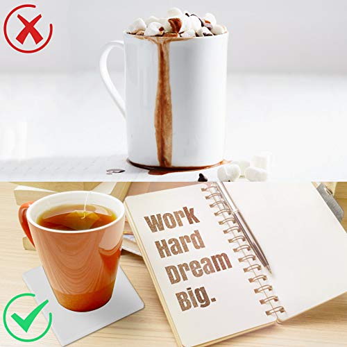 Colovis 12 Pack Ceramic Tile for Crafts Coasters, 4 Inches Square Unglazed Blank Ceramic Costers with Cork Backing Pads for Acrylic Poring, DIY Make Own Coasters, Painting Projects, Decoupage - Image 5