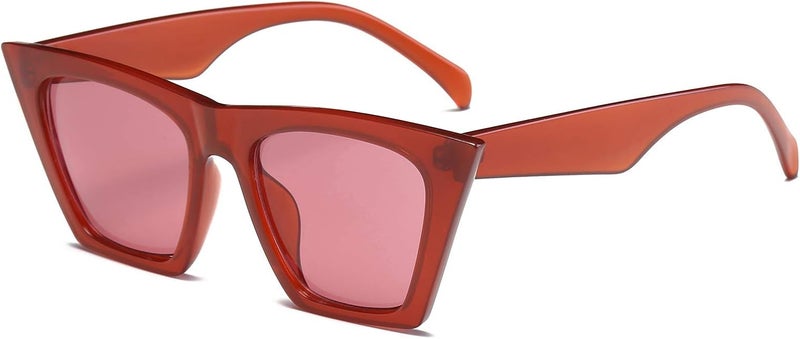 FEISEDY Vintage Square Cat Eye Sunglasses Oversized Women Fashion Sun Glasses B2473 - Image 1