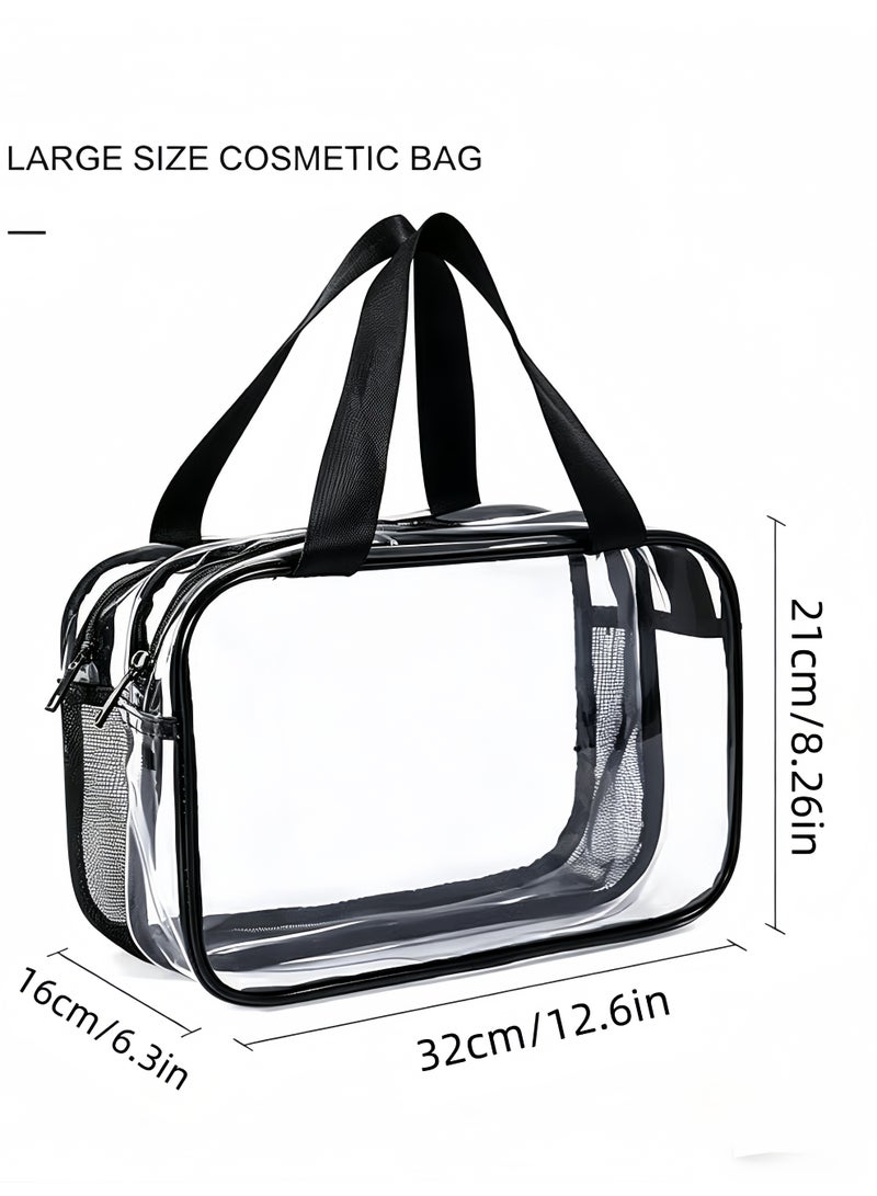 Clear Toiletry Bag for Women Men, Portable Large Travel Makeup Bag, Waterproof & Draining Transparent Cosmetic Bag, Carry On Airport Airline Compliant Bag - Image 2