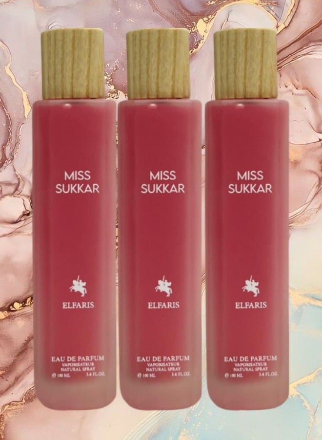 Fares 3 Pieces Miss Sukkar ElFaris EDP 100ML - Image 1