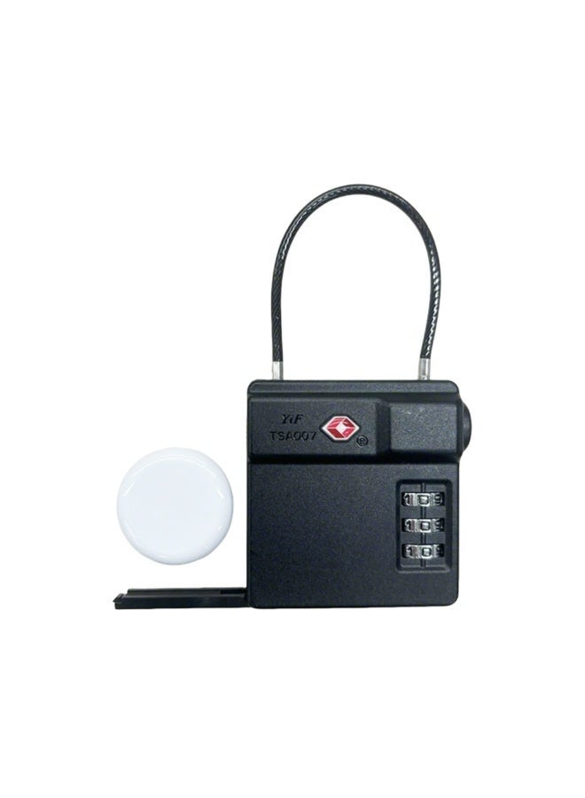 MICFLIP Luggage Padlock with Tracker, Combination Lock with Smart Tag Compatible with Apple Find My, with Cable Lock for Travel, Pet Tracking, Bags, Keys, Luggage, Black - Image 2
