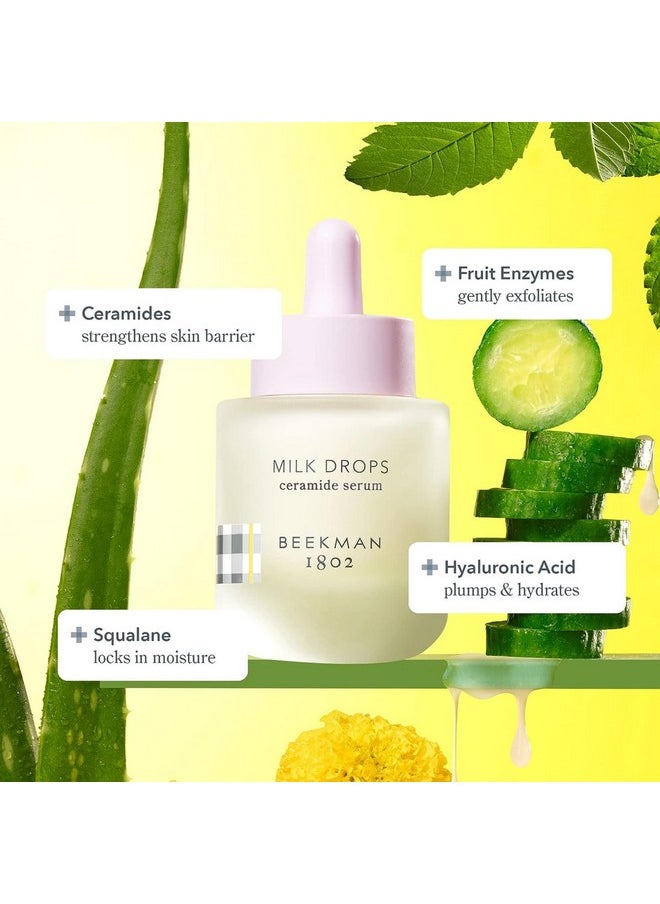Beekman 1802 Milk Drops Ceramide Face Serum Fragrance Free 0.5 Oz Moisturizes & Boosts Radiance With Goat Milk Hyaluronic Acid & Natural Ahas And Bhas Good For Sensitive Skin Cruelty Free  - Image 4