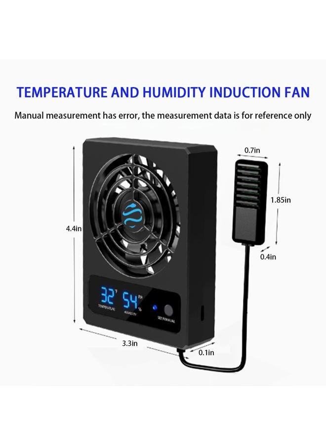 GxiaoAn Reptile Ventilation Fan with Humidity Control & High Temp Alarm, Smart Hygrometer for Bearded Dragon, Leopard Gecko, Snake Tank – Quiet Fan with Dual LED Display for Reptile Enclosure - Image 3