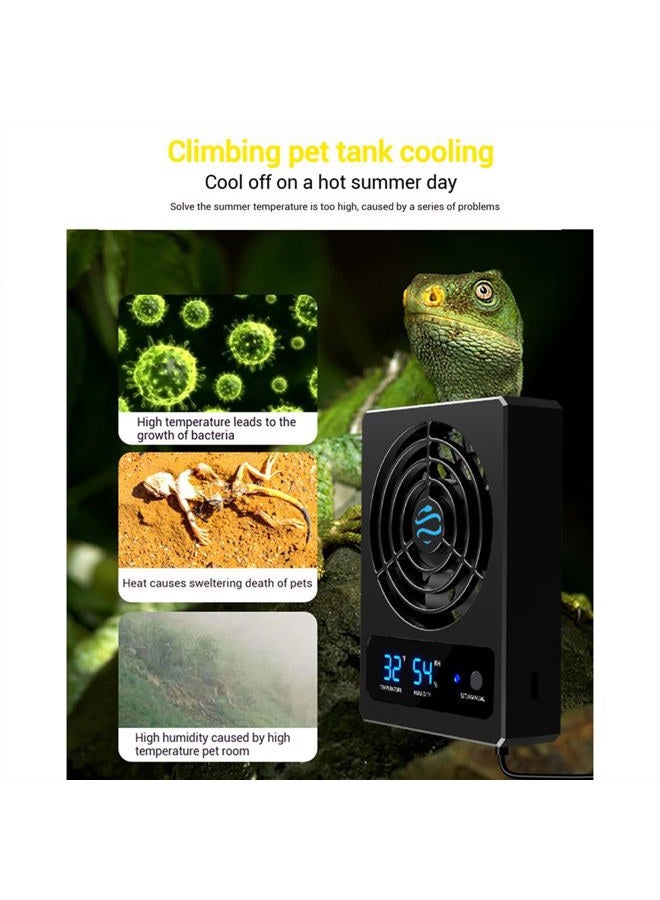 GxiaoAn Reptile Ventilation Fan with Humidity Control & High Temp Alarm, Smart Hygrometer for Bearded Dragon, Leopard Gecko, Snake Tank – Quiet Fan with Dual LED Display for Reptile Enclosure - Image 4