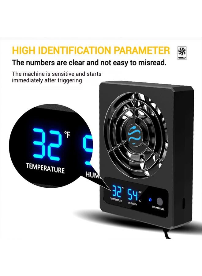 GxiaoAn Reptile Ventilation Fan with Humidity Control & High Temp Alarm, Smart Hygrometer for Bearded Dragon, Leopard Gecko, Snake Tank – Quiet Fan with Dual LED Display for Reptile Enclosure - Image 2