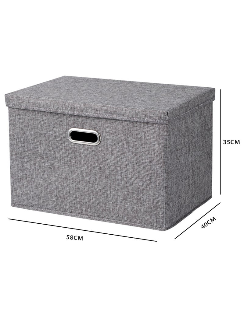 MIXDE Large Size Cube Boxes With Handles To Store And Organize Clothes Games Books Toys Washable Foldable Removable Lid For Home Office  - Image 5