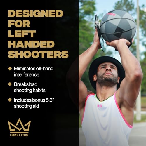 Crown x Starr Basketball Shooting Off Hand Trainer - for Left Handed Shooters, Eliminate Off Hand Interference - with Bonus 5.3" Shooting Aid - Image 2