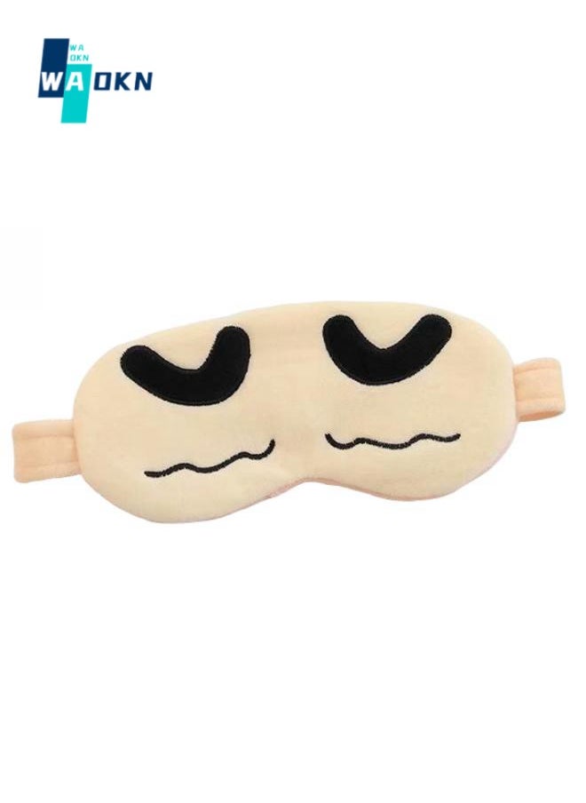 WAOKN - Squinting Cartoon Character Sleeping Eye Mask, Reusable Breathable Light-blocking Eye Mask, Fun Plush Eye Mask Suitable for Children and Teenagers, Portable Travel Nap Tool - Image 1