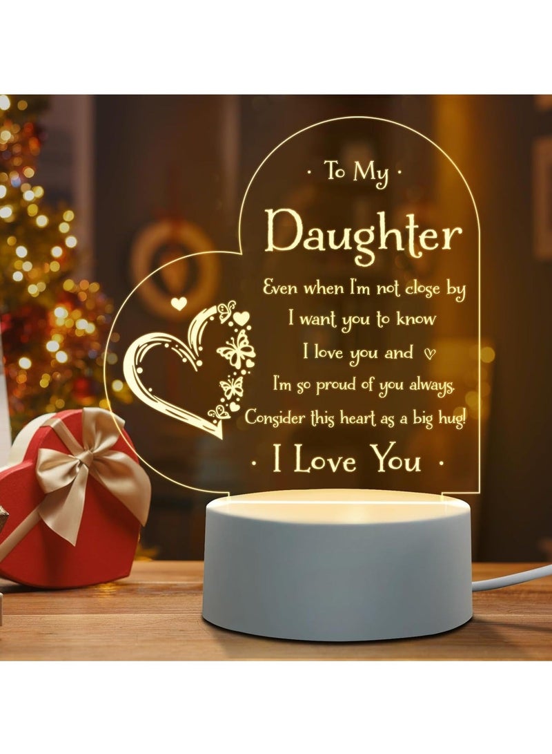 Captaintech Engraved Night Light for Daughter - 'To My Daughter' Gift from Mom for Mother's Day, Valentine's Day, Graduation, Wedding, Birthday - Sentimental Lamp - Image 1