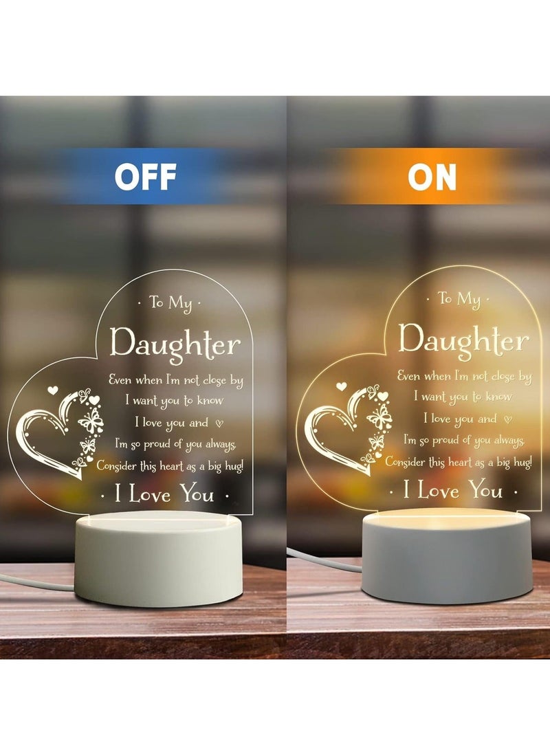 Captaintech Engraved Night Light for Daughter - 'To My Daughter' Gift from Mom for Mother's Day, Valentine's Day, Graduation, Wedding, Birthday - Sentimental Lamp - Image 2