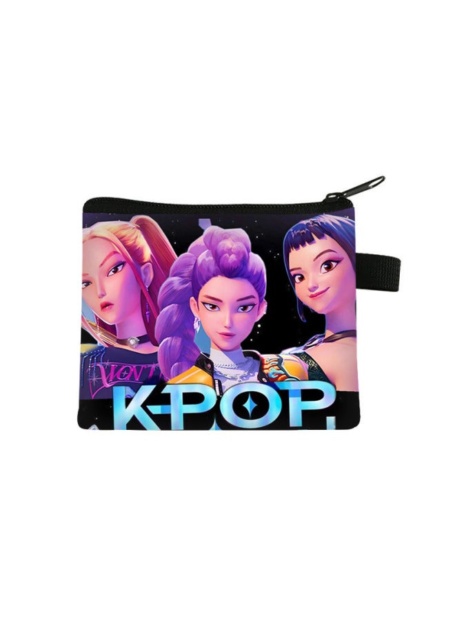 Hunting Girls' Team Coin Purse Children's Portable Key Bag Mini Zipper Wallet Polyester Cartoon Coin Purse