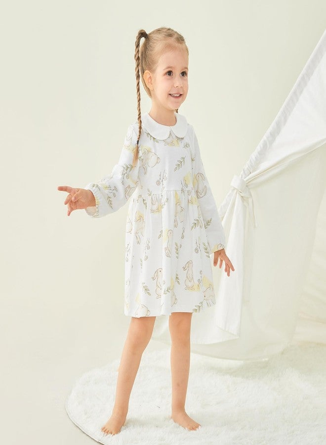 pureborn Baby Toddler Girl Dress with Bloomer Short and Long Sleeve Playwear Dress with Diaper Cover, Field Rabbit, 0-3 Months - Image 2