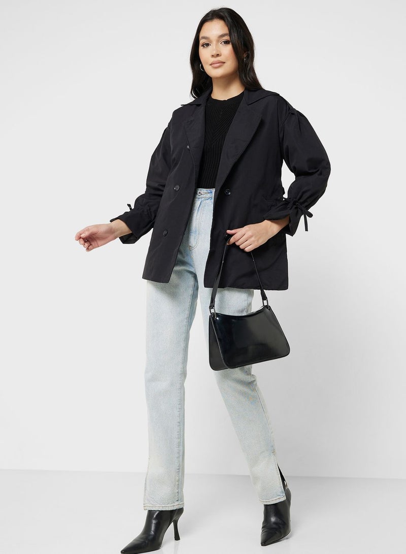 Puff Sleeve Trench Coat
