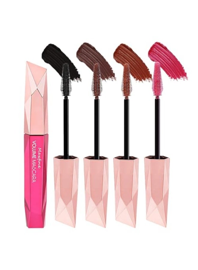 ماكس فاين طقم ماسكارا ملونة للرموش، ماسكارا ملونة بألوان متنوعة: أسود، بني، وردي، مكياج عيون طويل الأمد، جذاب وكثيف، بدون قسوة، هدية للنساء والبنات بأربعة ألوان. - Image 1