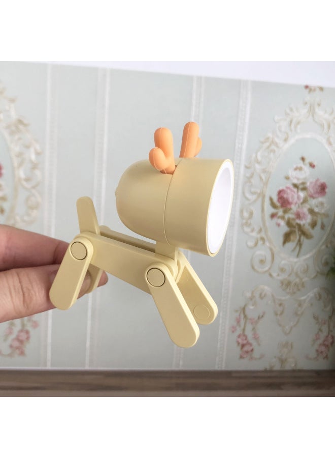 6 Points 12 Points Puppy Table Lamp Deer Table Lamp Baby House Mini Lamp Blythe Photo Props Furniture Accessories-Specifications:Yellow Deer Table Lamp  - Image 1