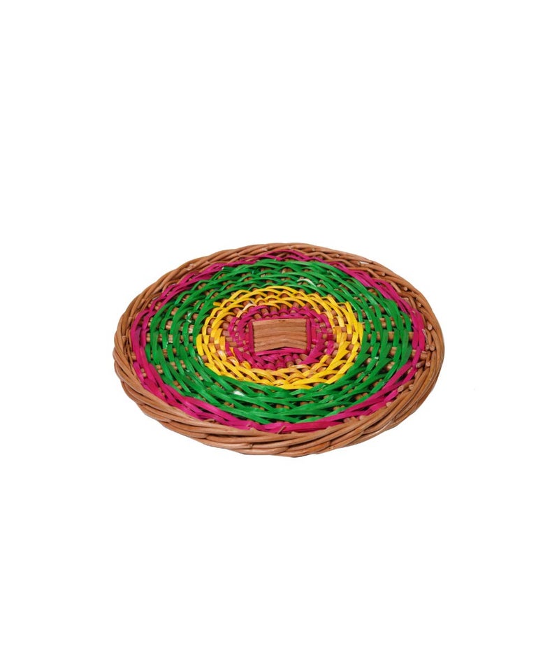 Kadam Haat Handmade Wicker Wall Plate | Wall Decor Hanging Wall Plates For Living Room Bedroom & Home Decoration (Colored, 9") - Image 2