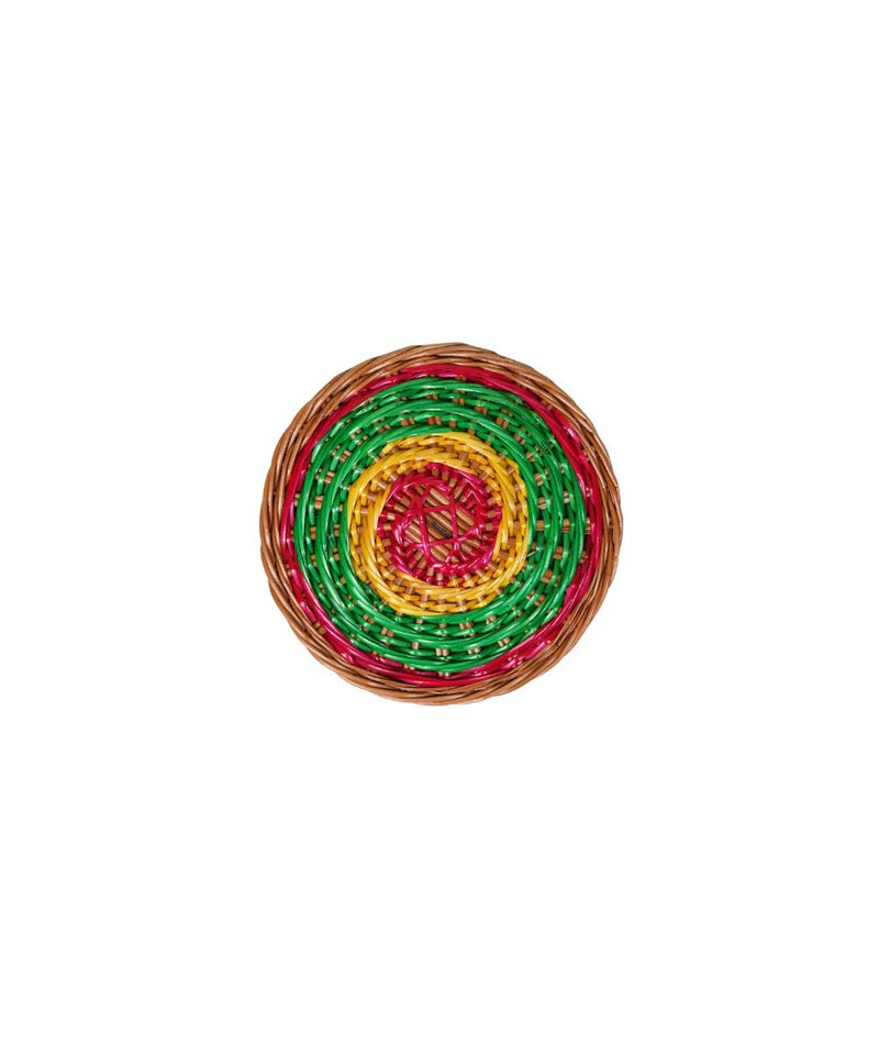 Kadam Haat Handmade Wicker Wall Plate | Wall Decor Hanging Wall Plates For Living Room Bedroom & Home Decoration (Colored, 9") - Image 3